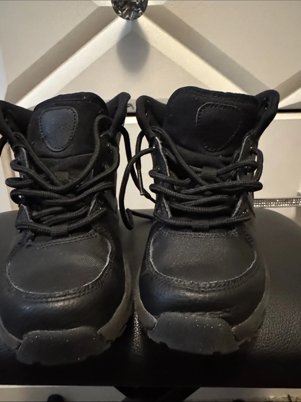 Nike Kids All-Black Lace-Up Boot Sneakers